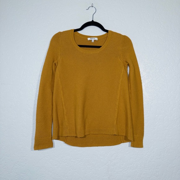 Madewell Riverside Mustard Yellow Crewneck Sweater‎ Size XXS - Picture 1 of 4